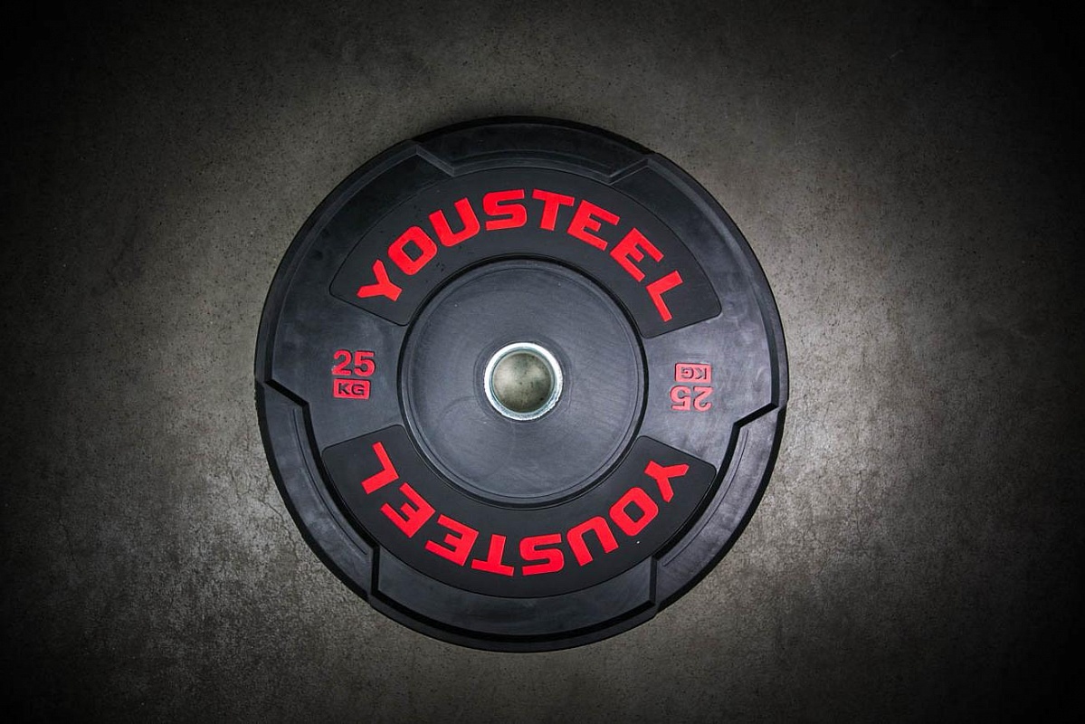 фото Диск hard тренировочный yousteel черный 25кг d50мм bp-hrd-25