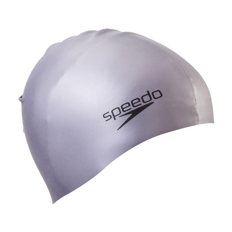 фото Шапочка для плавания speedo plain molded silicone cap, 8-709849086, серебристый