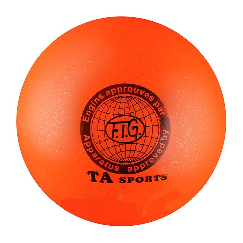 фото Мяч для художественной гимнастики indigo d=19 см (с блестками) оранжевый