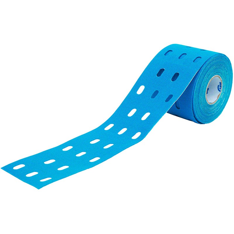 Тейп кинезиологический CureTape Punch Blue, перфорированный 800_800