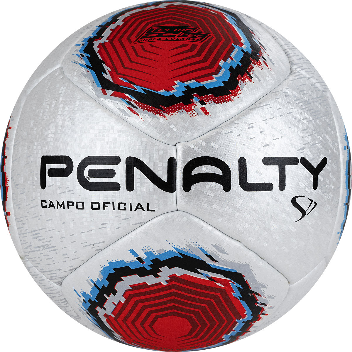 Мяч футбольный Penalty Bola Campo S11 R1 XXII, 5416261610-U, PU, термосшивка, серебр-красно-синий 1200_1200