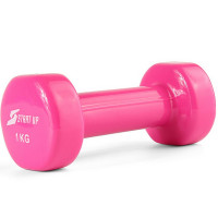 Гантель виниловая 1 кг Start Up HY-D-041 розовый