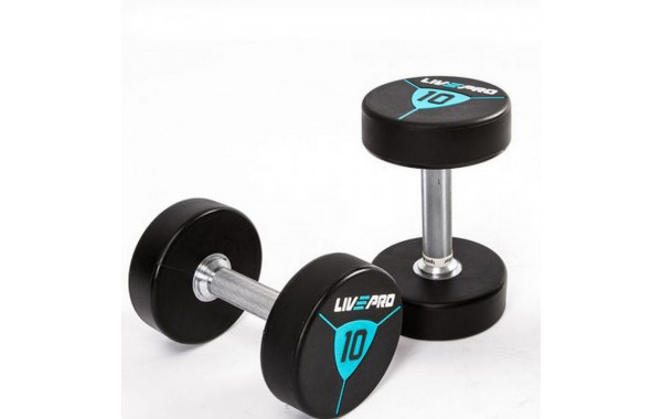 Гантели в уретане 2 кг Live Pro Premium Urethane Dumbbells LP8000-02 600_380