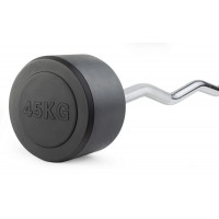 Штанга неразборная обрезиненная 45 кг. Изогнутый гриф VictoryFit VF-DX5450