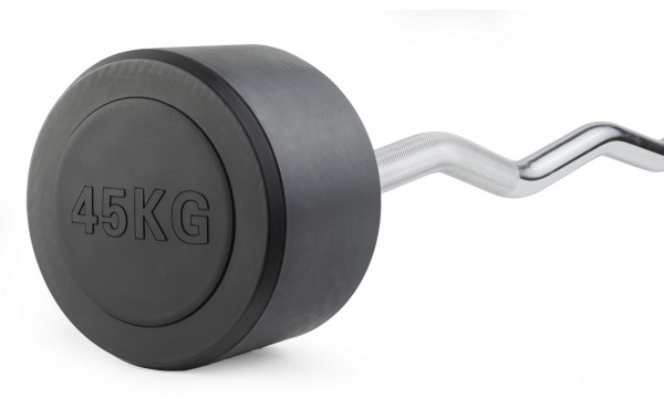 Штанга неразборная обрезиненная 45 кг. Изогнутый гриф VictoryFit VF-DX5450 600_380