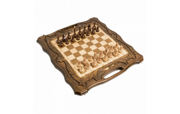 Шахматы + нарды резные Haleyan c Араратом 50 с ручкой kh117 600_380