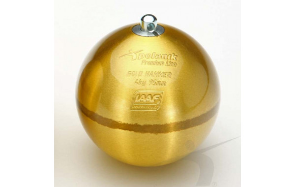 Молот соревновательный Polanik латунный 4 кг Premium Line, GOLD PH-4-G 600_380
