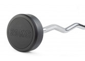 Штанга неразборная обрезиненная 20 кг. Изогнутый гриф VictoryFit VF-DX5200