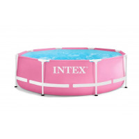 Каркасный бассейн 244х76см Intex Metal Frame Pink (фильтр) 28292 розовый