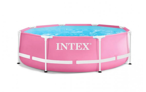 Каркасный бассейн 244х76см Intex Metal Frame Pink (фильтр) 28292 розовый 600_380
