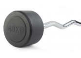 Штанга неразборная обрезиненная 40 кг. Изогнутый гриф VictoryFit VF-DX5400