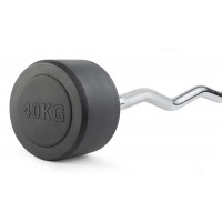 Штанга неразборная обрезиненная 40 кг. Изогнутый гриф VictoryFit VF-DX5400