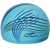 Шапочка для плавания Sportex с принтом ПУ E36890-0 голубой