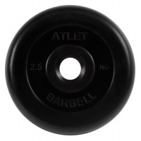 Диск обрезиненный d31мм MB Barbell Atlet 2,5кг черный MB-AtletB31-2,5
