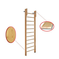 Шведская стенка 240х80см, бок. 90x35мм с турником (массив.сосна), перекладина 35мм Dinamika