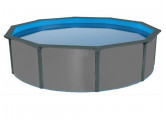 Морозоустойчивый бассейн Poolmagic Anthracite круглый 550x130 см комплект оборудования Standart