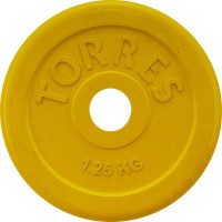 Диск обрезиненный Torres 1,25 кг PL50381, d.25мм, желтый