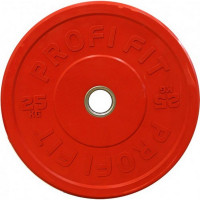 Диск для штанги каучуковый, цветной, d51 25кг Profi-Fit