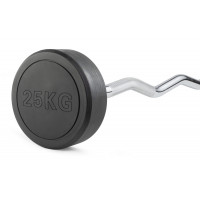 Штанга неразборная обрезиненная 25 кг. Изогнутый гриф VictoryFit VF-DX5250