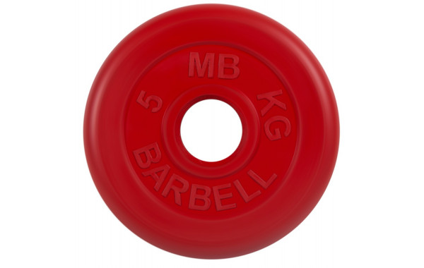Диск обрезиненный d51мм MB Barbell MB-PltC51-5 5кг красный 600_380
