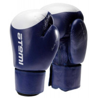 Перчатки боксерские, натуральная кожа Atemi LTB19009 синий/белый, 10 OZ
