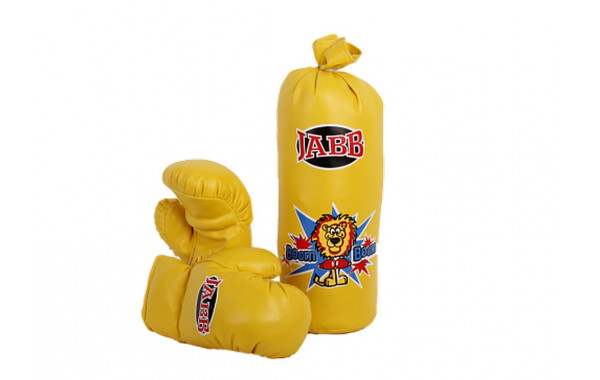 Набор боксерский детский Jabb (мешок 40x15см + пара перчаток) желтый JE-3061 600_380