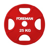 Диск олимпийский обрезиненный Foreman PRR, 25 кг PRR-25KG Красный