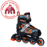 Раздвижные роликовые коньки Alpha Caprice CK-SK-P320-33  Orange (антистресс обезьяна в подарок)