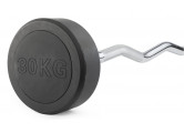 Штанга неразборная обрезиненная 30 кг. Изогнутый гриф VictoryFit VF-DX5300