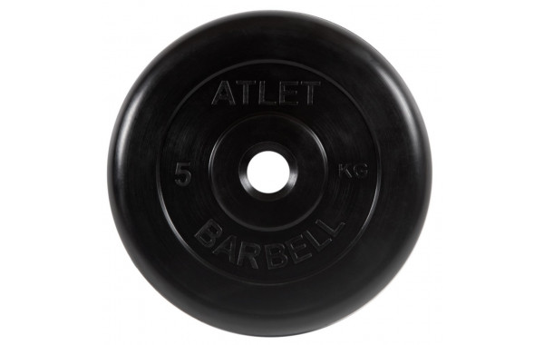 Диск обрезиненный d26мм MB Barbell MB-AtletB26-5 5кг черный 600_380