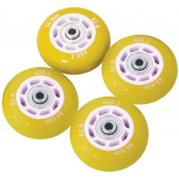 Набор колес для роликов Novus NWS-17.05 светящиеся, ПВХ (64мм Aвес-5 82A) 4 шт. желтые