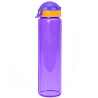 Бутылка для воды LIFESTYLE со шнурком, 500 ml., straight, прозрачно/фиолетовый КК0158