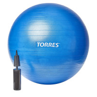 Мяч гимнастический d65 см Torres с насосом AL121165BL голубой