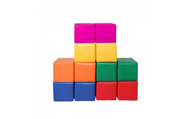 Набор мягких модулей кубики цветные 25х25х25см (12 элементов) Dinamika ZSO-004406 600_380