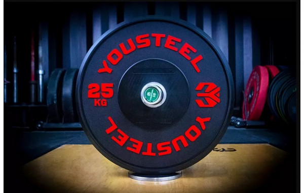 Диск 25кг YouSteel Training PRO черный 600_380