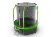 Батут с внутренней сеткой и лестницей EVO Jump Cosmo 6ft + нижняя сеть, зеленый