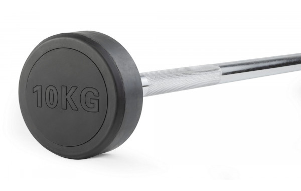 Штанга неразборная обрезиненная 10 кг. Прямой гриф VictoryFit VF-DX4100 600_380