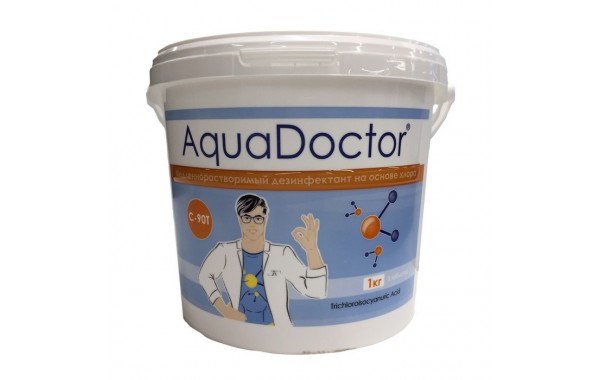 Хлор AquaDoctor 1 кг ведро, табл.200гр, медленнорастворимый AQ15971 600_380