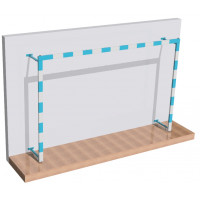 Ворота для гандбола и минифутбола пристенные (300х200х50см) без сетки на колесиках, складные DSAthletic