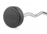 Штанга неразборная обрезиненная 15 кг. Изогнутый гриф VictoryFit VF-DX5150