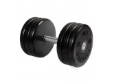 Гантель MB Barbell классик с вращающейся ручкой\хром черная 37 кг MB-FdbEM-B37