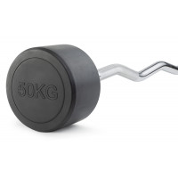 Штанга неразборная обрезиненная 50 кг. Изогнутый гриф VictoryFit VF-DX5500