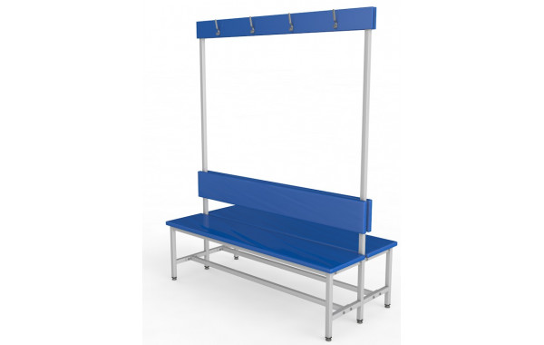 Скамейка для раздевалки с вешалкой, двухсторонняя, мягкая, 200см Glav 10.6000-2000 600_380