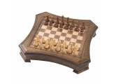 Шахматы резные Haleyan восьмиугольные в ларце с ящиками 50 kh164