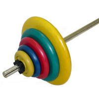 Штанга тренировочная MB Barbell 75,5 кг (МВ) цветная