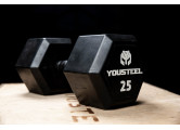 Гантель обрезиненная YouSteel HEX DB 22,5 кг