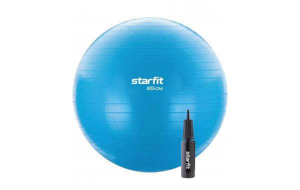 Фитбол d65см с ручным насосом Star Fit GB-109 синий 600_380