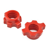 Замок гайка (d 26) Sportex Пластик (звёздочка) пара для грифа (GRPL-25) B35316 красный
