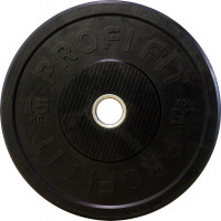 Диск для штанги Profi-Fit каучуковый, черный, d51 15кг