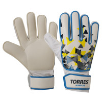 Перчатки вратарские Torres Jr. FG05212, р.6, 2 мм латекс, удл.манж.,бело-голуб-желтый